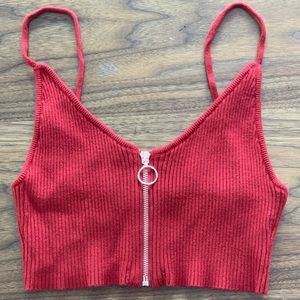 For Love And Lemons Knitz Red Crop Top Large